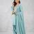 Sky blue embroidered kurta set with farshi salwar & dupatta