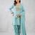 Sky blue embroidered kurta set with farshi salwar & dupatta
