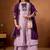 Lavendar & wine embroidered straight kurti palazzo set with dupatta