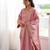 Pink glass roman silk embroidered farshi shalwar suit set with dupatta