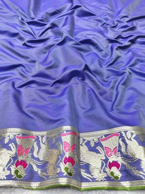 mehendi zari woven baluchari traditional saree with blouse piece 4