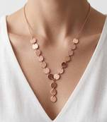 925 Sterling Silver Rose Gold Plated Disc Link Y Necklace Set  for Women