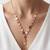 925 Sterling Silver Rose Gold Plated Disc Link Y Necklace Set  for Women