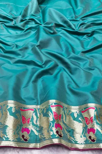 wine zari woven baluchari traditional saree with blouse piece