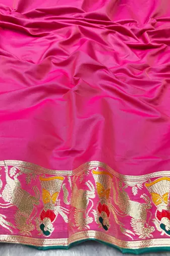 blue zari woven baluchari traditional saree with blouse piece