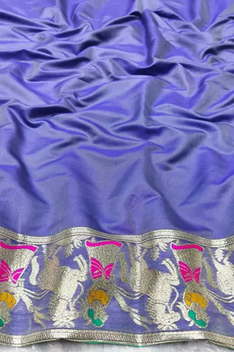rama zari woven baluchari traditional saree with blouse piece