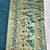 firozi zari woven paithani silk blend  traditional saree with beads embroidery blouse piece