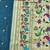 firozi zari woven paithani silk blend  traditional saree with beads embroidery blouse piece