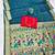 firozi zari woven paithani silk blend  traditional saree with beads embroidery blouse piece