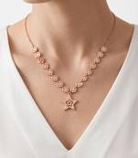 925 Sterling Silver Rose Gold Plated Celestial Charm Star Pendant Necklace  Set for Women