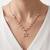 925 Sterling Silver Rose Gold Plated Celestial Charm Star Pendant Necklace  Set for Women
