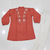 Peach embroidered short tunic kurti with off-white bottom set