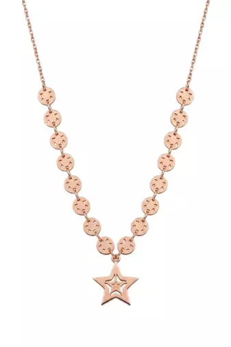 925 Sterling Silver Rose Gold Plated Celestial Charm Star Pendant Necklace  Set for Women
