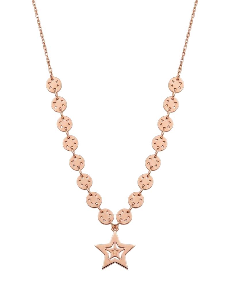 925 Sterling Silver Rose Gold Plated Celestial Charm Star Pendant Necklace  Set for Women