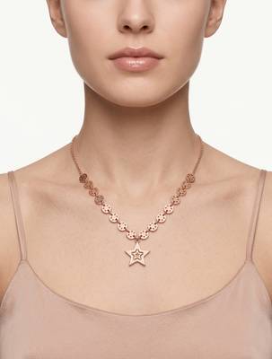 925 Sterling Silver Rose Gold Plated Celestial Charm Star Pendant Necklace  Set for Women 3
