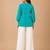 Sky embroidered short tunic kurti with off-white bottom set