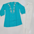 Sky embroidered short tunic kurti with off-white bottom set