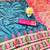 firozi zari woven banarasi silk blend traditional saree with blouse piece