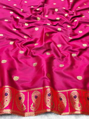 firozi zari woven banarasi silk blend traditional saree with blouse piece 4