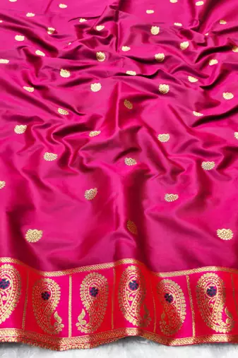 firozi zari woven banarasi silk blend traditional saree with blouse piece