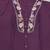 Wine embroidered short tunic kurti with off-white bottom set