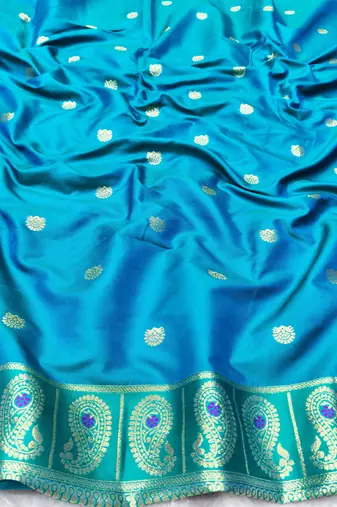 purple zari woven banarasi silk blend traditional saree with blouse piece