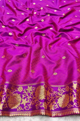 mehendi zari woven banarasi silk blend traditional saree with blouse piece
