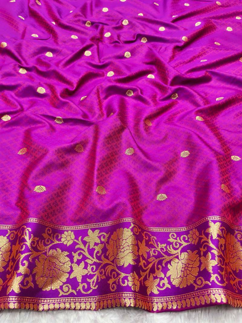 mehendi zari woven banarasi silk blend traditional saree with blouse piece