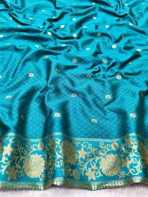 wine zari woven banarasi silk blend traditional saree with blouse piece 4