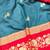 firozi zari woven banarasi silk blend traditional saree with blouse piece