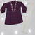 Wine embroidered short tunic kurti with off-white bottom set