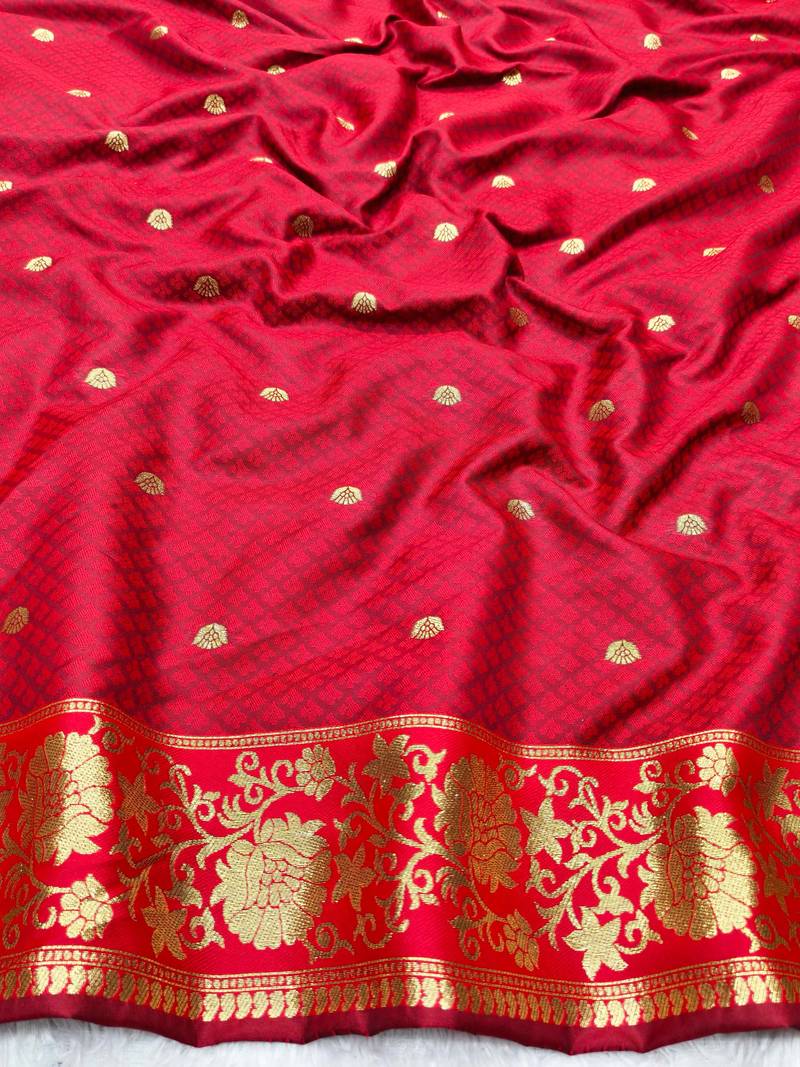 firozi zari woven banarasi silk blend traditional saree with blouse piece