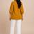 Yellow embroidered short tunic kurti with off-white bottom set