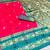 pink zari woven banarasi silk blend traditional saree with blouse piece