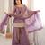 Purple embroidered frendy silk kurta palazzo set with dupatta for women