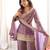Purple embroidered frendy silk kurta palazzo set with dupatta for women