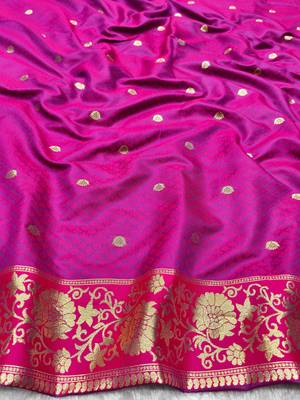 navy blue zari woven banarasi silk blend traditional saree with blouse piece 4