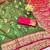 mehendi zari woven banarasi silk blend traditional saree with blouse piece