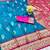 rama zari woven banarasi silk blend traditional saree with blouse piece