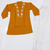 Yellow embroidered short tunic kurti with off-white bottom set