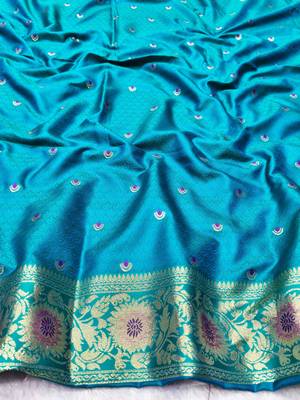 wine zari woven banarasi silk blend traditional saree with blouse piece 4