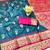 firozi zari woven banarasi silk blend traditional saree with blouse piece