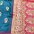 firozi zari woven banarasi silk blend traditional saree with blouse piece