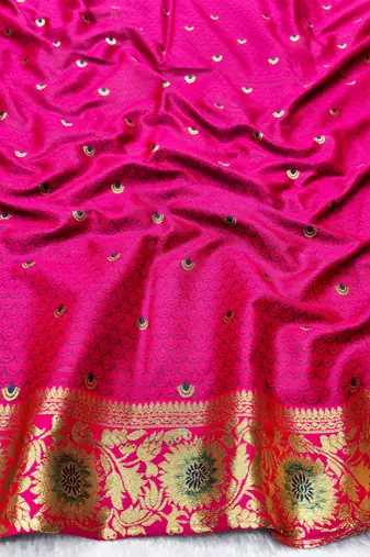 firozi zari woven banarasi silk blend traditional saree with blouse piece