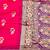 pink zari woven banarasi silk blend traditional saree with blouse piece