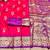 pink zari woven banarasi silk blend traditional saree with blouse piece