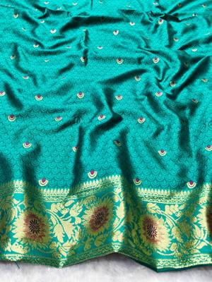 purple zari woven banarasi silk blend traditional saree with blouse piece 4