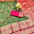 mehendi zari woven banarasi silk blend traditional saree with blouse piece