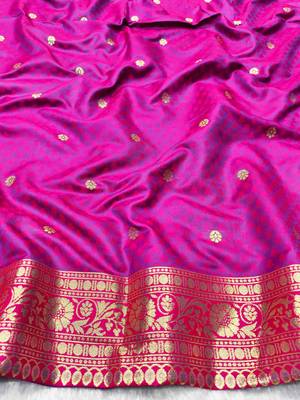 rama zari woven banarasi silk blend traditional saree with blouse piece 4