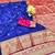 navy blue zari woven banarasi silk blend traditional saree with blouse piece
